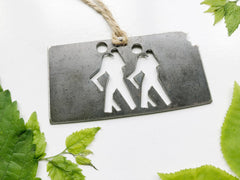 Kansas State Hikers Ornament made from Mild Raw Steel Anniversary Gift Eco Friendly Holiday Gift Hiking Trails Adventure Explore Outdoors