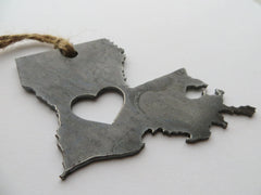 Louisiana State Ornament Made from Raw Steel Christmas Tree Decoration Host Gift Wedding Gift Housewarming Gift Rustic Farmhouse