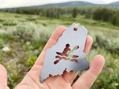 Maine State Kayak Ornament Made from Raw Steel Adventure Explore Ocean River Sea Lake Kayaker Kayaking Christmas Ornament Sustainable Gift