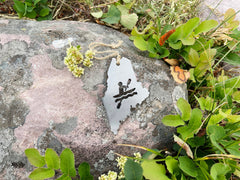 Maine State Kayak Ornament Made from Raw Steel Adventure Explore Ocean River Sea Lake Kayaker Kayaking Christmas Ornament Sustainable Gift