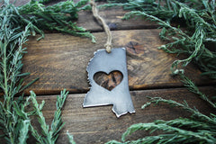 Mississippi State Ornament Made from Raw Steel Christmas Decoration Host Gift Wedding Gift Housewarming Gift Rustic Wedding Gift
