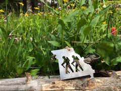 Missouri State Hikers Metal Ornament made from Raw Steel Anniversary Gift Hiking Buddy Gift National Forest Adventure Trail Partner Gift