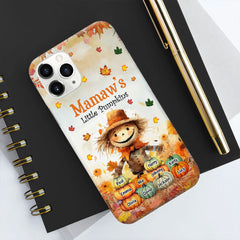 Grandma's Little Pumpkins Scarecrow Standing With Pumpkins Around Personalized Phone Case NTK05AUG24VA2