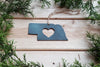 Nebraska State Ornament Made from Raw Steel Rustic Farmhouse Decor Wedding Favor Anniversary Gift Housewarming Gift Sustainable Gift