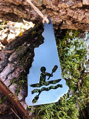 New Hampshire State Kayaking Ornament made from Recycled Steel with kayak Ornament River Water Christmas Tree Kayaker Whitewater Adventures