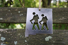 New Mexico Hikers Christmas Ornament NM Metal State Hiking Christmas Tree Ornament Holiday Gift Wedding Favor By BE Creations