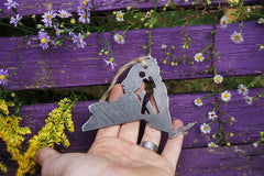 New York State Hikers Metal Ornament Rustic NY State Steel Hiker Explorer Wanderer Trail Mountains Outside Outdoors Nature