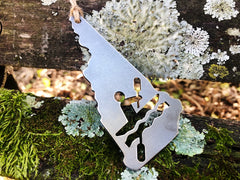 New Hampshire State Kayaking Ornament made from Recycled Steel with kayak Ornament River Water Christmas Tree Kayaker Whitewater Adventures