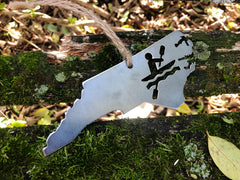 North Carolina State Kayaking Ornament made from Raw Steel Anniversary River Water Christmas Tree Whitewater Adventure MADE in USA by USs