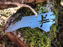 North Carolina State Kayaking Ornament made from Raw Steel Anniversary River Water Christmas Tree Whitewater Adventure MADE in USA by USs