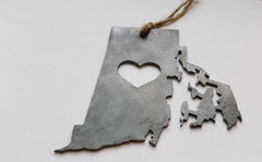 Rhode Island State Ornament Made from Raw Steel Christmas Tree Decoration Host Gift Wedding Gift Housewarming Gift Party Favor