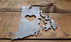 Rhode Island State Ornament Made from Raw Steel Christmas Tree Decoration Host Gift Wedding Gift Housewarming Gift Party Favor