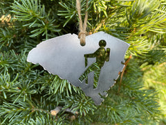 South Carolina State Hiker Metal Ornament made from Raw Steel Sustainable Adventure Gift Traveler Keepsake Gift Outdoors Wanderer Adventure