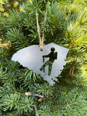 South Carolina State Hiker Metal Ornament made from Raw Steel Sustainable Adventure Gift Traveler Keepsake Gift Outdoors Wanderer Adventure