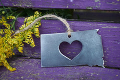 South Dakota Ornament Made from Raw Steel Christmas Tree Decoration Rustic Farm Wedding Gift Housewarming Gift Host Gift