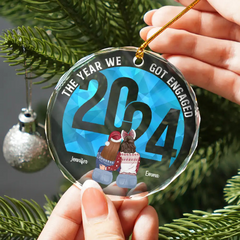 Christmas The Year - Personalized Circle Glass Ornament