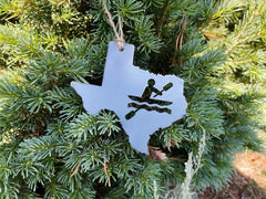 Texas State Kayak Ornament made from Raw Steel Rustic Christmas Tree Decor Kayaking Rivers Adventures Steel Anniversary Gift Birthday