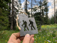 Utah State Hikers Metal Ornament UT Raw Recycled Steel Explore National Parks Arches Zion Bryce Canyon Monument Valley Cedar Breaks Hiking