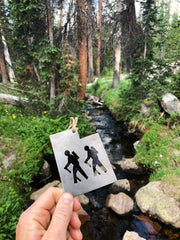 Utah State Hikers Metal Ornament UT Raw Recycled Steel Explore National Parks Arches Zion Bryce Canyon Monument Valley Cedar Breaks Hiking