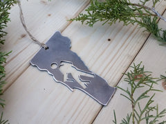 Vermont Hiker Christmas Ornament VT Metal State Heart Christmas Tree Ornament Holiday Gift Industrial Decor Wedding Favor By BE Creations