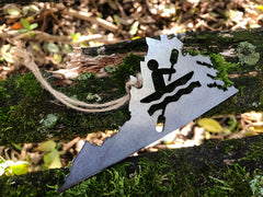 Virginia State Kayaking Ornament made from Raw Steel Anniversary Rustic Christmas Tree Decor Kayaker Whitewater Adventures MADE in USA by US