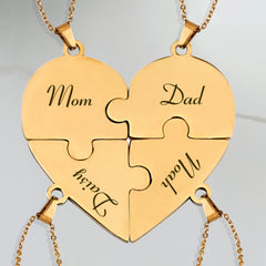 Friendship Puzzle Hearts - Personalized Heart Puzzle Name Necklace