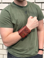 Leather Wrist Wallet whith RFID Protection, Leather Bracelet with Card Holder