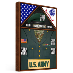 Personalisiertes Geschenk für Militärveteran, Vater, Opa, Veteran, individuelle Uniform, Rangname, Abteilungsbild, Veteranen-Poster auf Leinwand H2511