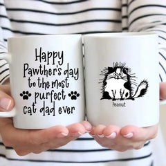 Lustige personalisierte Kaffeetasse „Happy Pawther's Day“.