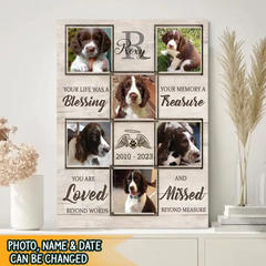 Individuelle Foto-Hunde-Gedenkplakate, personalisierte Geschenke zum Verlust von Haustieren