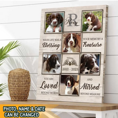 Individuelle Foto-Hunde-Gedenkplakate, personalisierte Geschenke zum Verlust von Haustieren