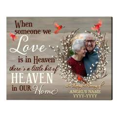 Custom Memorial Photo Gifts, Sympathy Gift Ideas, There’s a Little Bit Of Heaven in Our Home