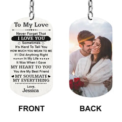 My Soulmate My Everything - Custom Name and Photo - Personalized Steel Keychain - Best Gifts For Couple