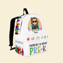 Ready To Crush School – personalisierter Rucksack – Geschenk zum Schulanfang für Kinder, Sohn, Tochter, Schulkinder, lustiges Geschenk