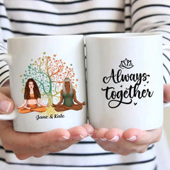 Yoga mit Besties immer zusammen – personalisierte Tasse für Freunde, für Sie, Yoga