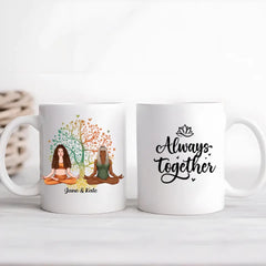 Yoga mit Besties immer zusammen – personalisierte Tasse für Freunde, für Sie, Yoga