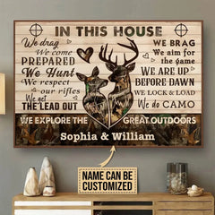 Personalized Deer Camo In This House Poster