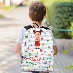 Kind Capable Smart Loved – Personalisierter Rucksack