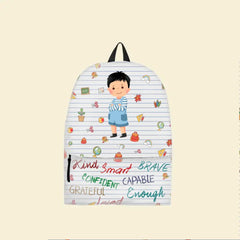 Kind Capable Smart Loved – Personalisierter Rucksack