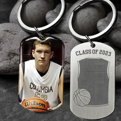 Class Of 2022 Basketball Graduation Metal Keychain, Basketball Gift