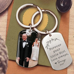 Metall-Schlüsselanhänger mit Foto „Forever Your Little Girl Dad“, Geschenk für Papa