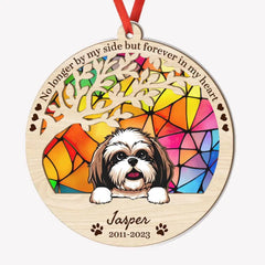 Einmal an meiner Seite spähender Hund, personalisiertes Sonnenfänger-Ornament, Autoaufhänger-Gedenkgeschenke