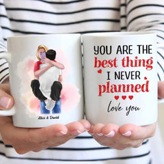 Tasse „Du bist das Beste, was ich nie geplant habe“ mit Selfie-Umarmung, individuelle Tassen, Geschenk für Sie und Ihn