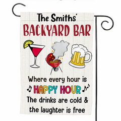 The Laughter Is Free Backyard Bar Gardening Flag