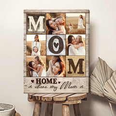 Mom Photo Collage Poster, Personalized Christmas Gift For Mom, Mom’s Birthday Photo Gift