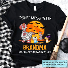 Personalisiertes individuelles T-Shirt – Halloween-Geschenk für Oma, Mama, Papa – Don't Mess With Mamasaurus