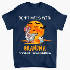 Personalisiertes individuelles T-Shirt – Halloween-Geschenk für Oma, Mama, Papa – Don't Mess With Mamasaurus