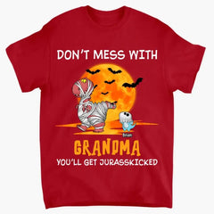 Personalisiertes individuelles T-Shirt – Halloween-Geschenk für Oma, Mama, Papa – Don't Mess With Mamasaurus