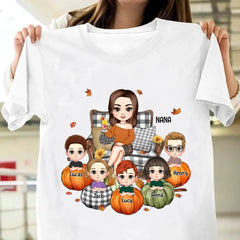 Omas kleine Kürbisse Herbstsaison personalisiertes T-Shirt