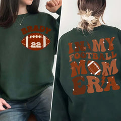 Game day Sport Mama Tee, Football Game Season Shirt, Custom Football Mom Era Shirt with Kid Name & Number, Personalize Mom Football Tee